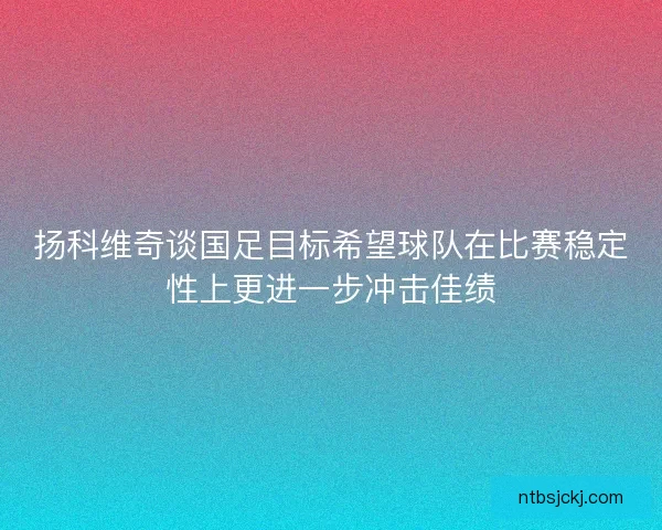 扬科维奇谈国足目标希望球队在比赛稳定性上更进一步冲击佳绩